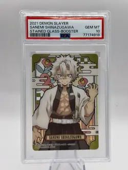 Demon Slayer Kimetsu no Yaiba Stained Glass Card Sanemi Shinazugawa PSA 10 - Image 1