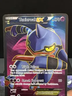 Pokemon Card Toxicroak EX 102/106 Full Art Ultra Rare XY Flashfire Light Play - Image 2
