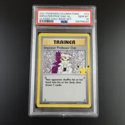 PSA 10 Imposter Professor Oak Celebrations Classic Graded Pokemon Card - Image 1