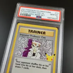 PSA 10 Imposter Professor Oak Celebrations Classic Graded Pokemon Card - Image 2