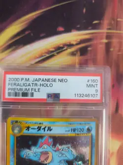 Pokemon Card Feraligatr Impergator Neo Genesis GSNW 2000 Holo Japanese PSA 9 - Image 4