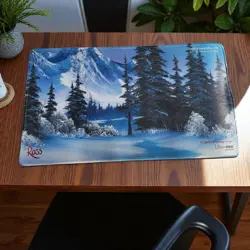Ultra Pro MTG Playmat Gen Con 2025 Bob Ross Ltd Edition Glitter Foil Snow - Image 1