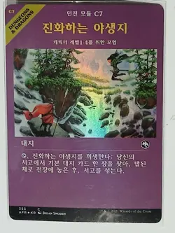 (Showcase) (Foil) [NM] MTG Korean, Forgotten Realms, 1 x Evolving Wilds - Image 1