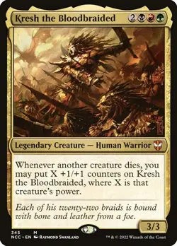 MTG MYTHIC REGULAR - NCC: NM - KRESH THE BLOODBRAIDED 345 - Image 1