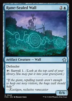 MTG UC REGULAR - RUNE-SEALED WALL 0049 (FDN) FOUNDATIONS - Image 1
