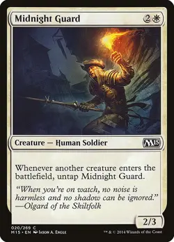 MTG - COMMON FOIL -M15: NEAR MINT- MIDNIGHT GUARD 020/269 - Image 1