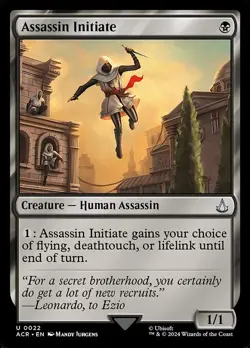 MTG UC REGULAR - ASSASIN INITIATE 0022 - ASSASIN'S CREED (ACR) NM - Image 1