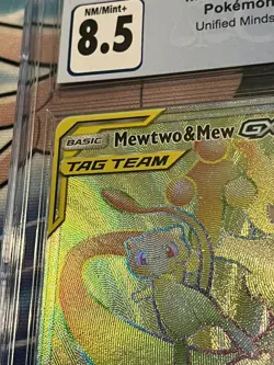 Mewtwo Mew GX 242/236 Unified Minds Secret Rare CGC 8.5 NM Mint PSA Pokemon Card - Image 2