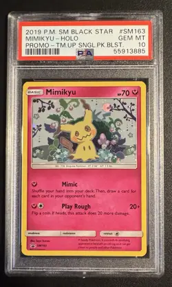 2019 POKEMON SM BLACK STAR PROMO #SM163 MIMIKYU-HOLO PSA 10 - Image 1
