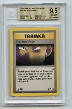 Pokemon The Boss's Way 1st Edition Team Rocket 73/82 BGS 9.5 GEM MINT 💎 2000 - Image 1