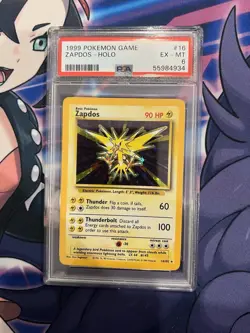 1999 Pokemon Game Zapdos Holo Rare 16/102 Base Set Unlimited PSA 6 - Image 1