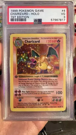 1st Edition PSA 3 Shadowless Charizard Base Set VG 4/102 Holo 1999 Pokemon - Image 1