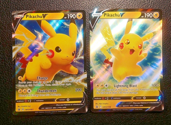 Pokemon TCG, Pikachu V SWSH198 & SWSH061 Blackstar Promo Rare - Image 1
