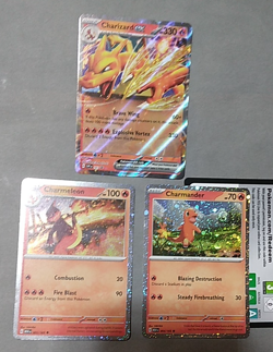 Pokemon TCG, Charizard ex SVP 161 Promo, Charmander 004/165 Charmeleon 005/165 - Image 1