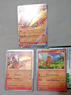 Pokemon TCG, Charizard ex SVP 161 Promo, Charmander 004/165 Charmeleon 005/165 - Image 2
