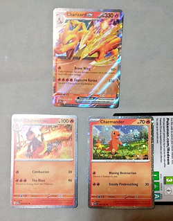 Pokemon TCG, Charizard ex SVP 161 Promo, Charmander 004/165 Charmeleon 005/165 - Image 3