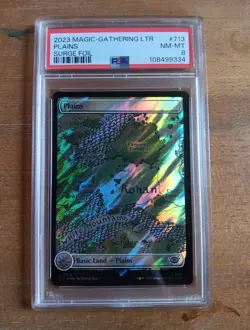 Plains 0713 Surge Foil Universes Beyond Lord of the Rings LTR MTG PSA 8 #713 - Image 1