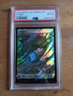 Plains 0713 Surge Foil Universes Beyond Lord of the Rings LTR MTG PSA 8 #713 - Image 2