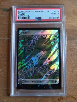 Plains 0713 Surge Foil Universes Beyond Lord of the Rings LTR MTG PSA 8 #713 - Image 3