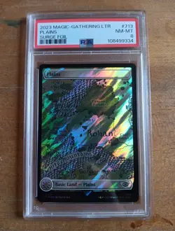 Plains 0713 Surge Foil Universes Beyond Lord of the Rings LTR MTG PSA 8 #713 - Image 4
