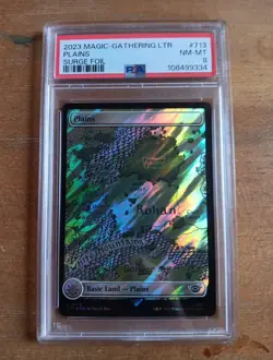 Plains 0713 Surge Foil Universes Beyond Lord of the Rings LTR MTG PSA 8 #713 - Image 5