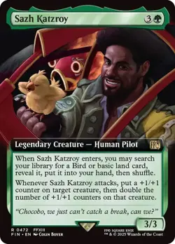 Sazh Katzroy Extended Art Final Fantasy MTG NM - Image 1