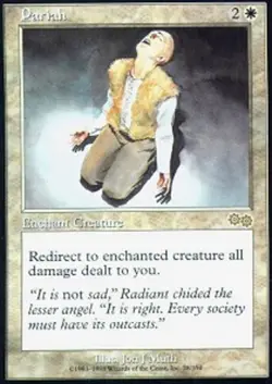Heavy Play, English MTG Regular Pariah Urza's Saga Magic the Gathering - Image 1