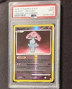 *TOTAL POP 16* PSA 9 Pokemon TCG Mesprit 34/146 Reverse Holo - Legends Awakened - Image 1