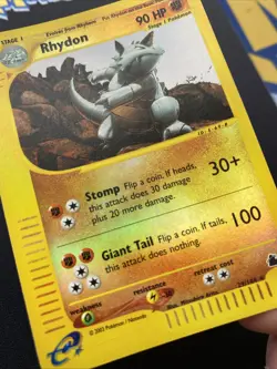 Pokemon TCG Rhydon Skyridge 29/144 Reverse Holo Rare LP. - Image 5