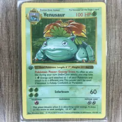 Pokemon TCG Venusaur Base Set 15/102 1st Edition Shadowless Holo Heavily Played - Image 1