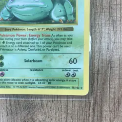 Pokemon TCG Venusaur Base Set 15/102 1st Edition Shadowless Holo Heavily Played - Image 4