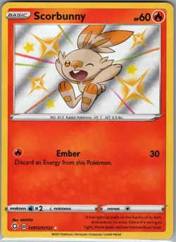 Scorbunny SV015/SV122 - Pokemon TCG Shining Fates - Baby Shiny Rare Holo (NM) - Image 1