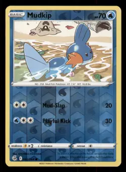 Mudkip SWSH08: Fusion Strike #062/264 Common Reverse Holo Pokemon LP - Image 1