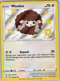 Wooloo SV103/SV122 - Pokemon TCG Shining Fates - Baby Shiny Holo Rare (NM) - Image 1