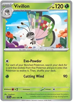 VIVILLON 007/191 Pokemon TCG Surging Sparks: UNCOMMON - Image 1