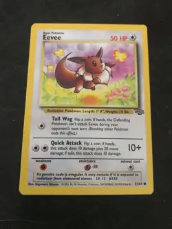 EEVEE UNLIMITED - 51/64 WotC Pokemon TCG Jungle Set LP - Image 1