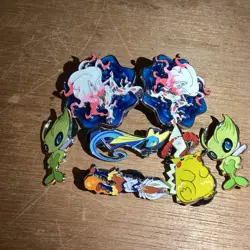 7 Official Pokemon Pins Pikachu,Celebi,Hisuian Zoroark,inteleon,and Cinderace - Image 1