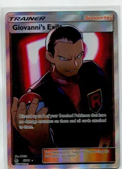 Pokemon TCG Sun & Moon Hidden Fates Holofoil Card #67 Giovanni's Exile - Image 1