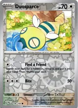 Pokemon Dunsparce 156/193 Paldea Evolved Reverse Holo NM - Image 1