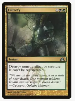 Putrefy #93 Dragon's Maze Magic Card in a Protective Sleeve - Image 1