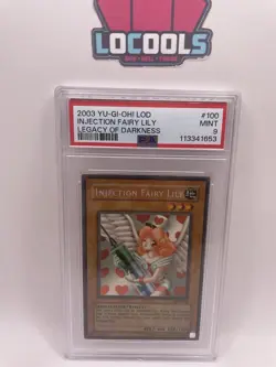 2003 Yu-Gi-Oh! Legacy of Darkness Injection Fairy Lily LOD-100 PSA 9 MINT - Image 1