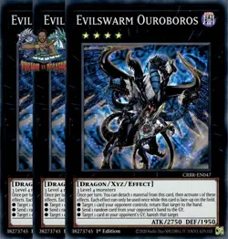 Yugioh! 3x Evilswarm Ouroboros CRBR-EN047 Super Rare 1st Ed NM - Image 1