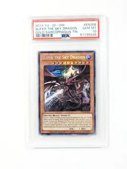 Yu-Gi-Oh Slifer The Sky Dragon Gold Sarcophagus Tin PSA 10 GEM 2019 TN19-EN008 - Image 1