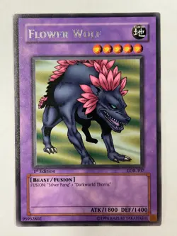 Yugioh LOB-107 Flower Wolf 1st Ed. Vintage Original Mint out of Pack + Monsters - Image 2