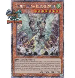 Yugioh! 1x Tempest Dragon Ruler of Storms RA03-EN011 Platinum Secret Rare NM - Image 1