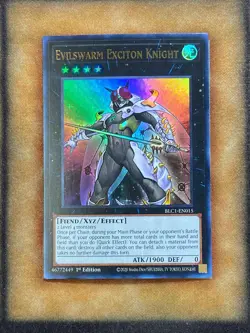 Yugioh Evilswarm Exciton Knight BLC1-EN015 Ultra Rare 1st Ed GOLD NM - Image 1