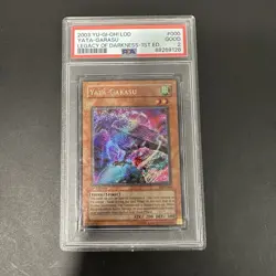 Yu-Gi-Oh! TCG Yata-Garasu LOD-000 1st Edition Secret Rare Foil Bleed PSA 2 Grade - Image 1