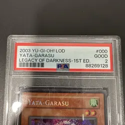 Yu-Gi-Oh! TCG Yata-Garasu LOD-000 1st Edition Secret Rare Foil Bleed PSA 2 Grade - Image 3