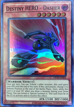 Destiny HERO - Dasher OP18-EN004 Super Rare YuGiOh TCG Card - Image 1