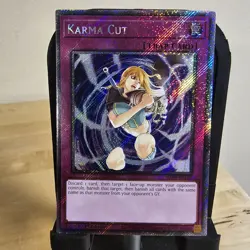 Karma Cut 1st Edition Platinum Secret Rare RA04-EN128 Yu-Gi-Oh! - Image 1